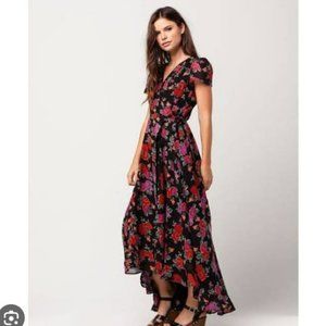Patrons of Peace Floral faux wrap maxi dress